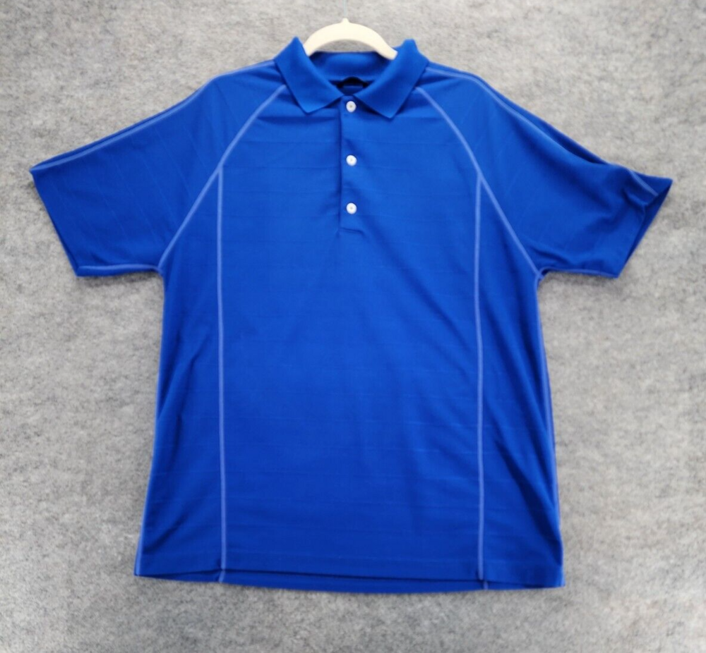Zero Restriction Polo Shirt Mens Large Short Sleeve Blue Tour Series